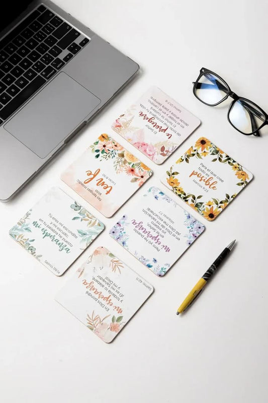 Pack de 6 posavasos con versículos bíblicos | Floral