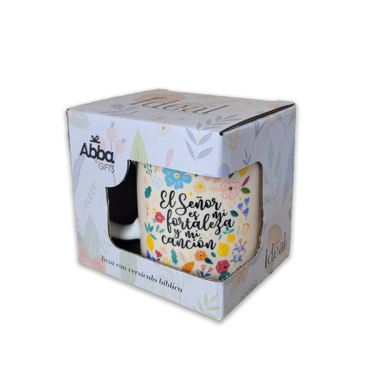 TAZA DE CERÁMICA, EL SEÑOR ES MI FORTALEZA, 12 OZ | COLECCIÓN IDEAL