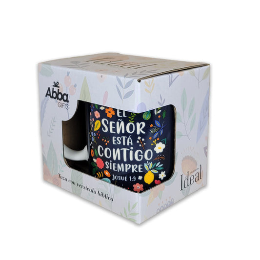 TAZA DE CERÁMICA, EL SEÑOR ESTÁ CONTIGO, 12 OZ | COLECCIÓN IDEAL
