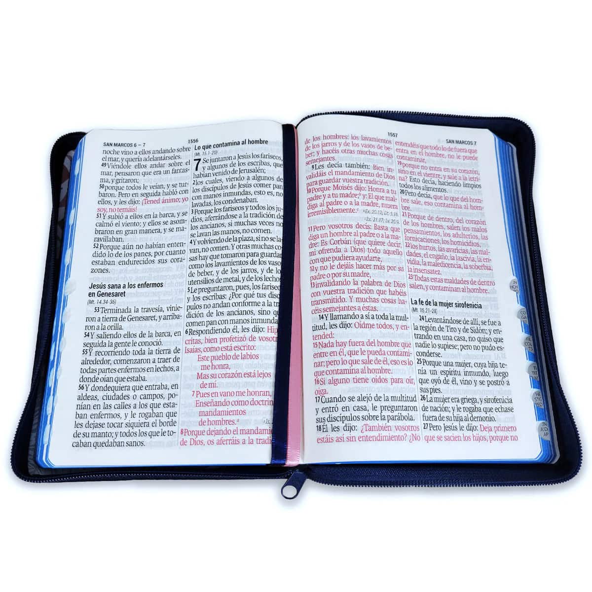 Biblia RVR 1960 Letra Gigante Floreada con cierre e índice