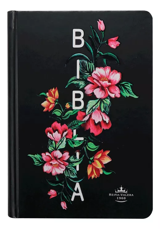 BIBLIA REINA VALERA 1960 FUENTE DE BENDICIONES NEGRO FLORES