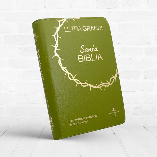 Biblia RVR1960 Letra Grande 12 puntos con cierre e índice | verde