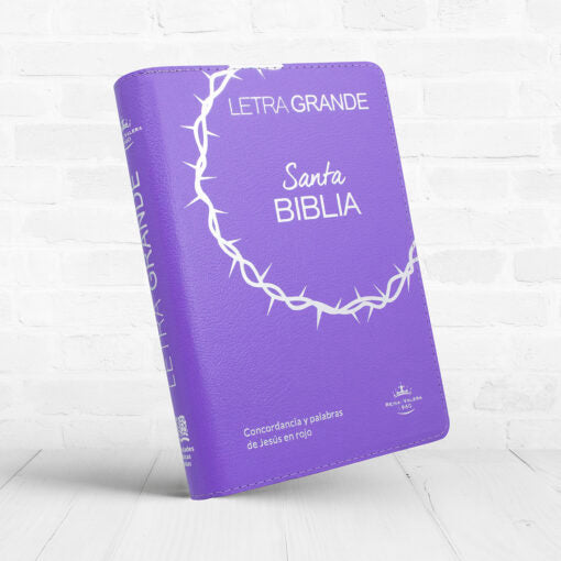 Biblia RVR1960 Letra Grande 12 puntos con cierre e índice | lila