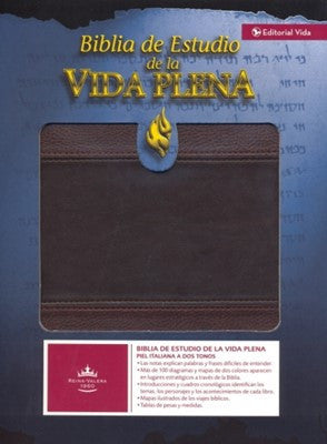 RVR 1960 Biblia de Estudio vida plena, imitación piel duo-tono marrón