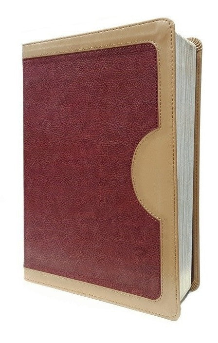 RVR 1960 Biblia de Estudio vida plena, imitación piel Duo Rojo/Beige