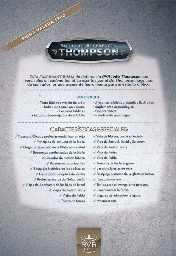 RVR 1960 Biblia de referencias Thompson - Italiana Duo-tono