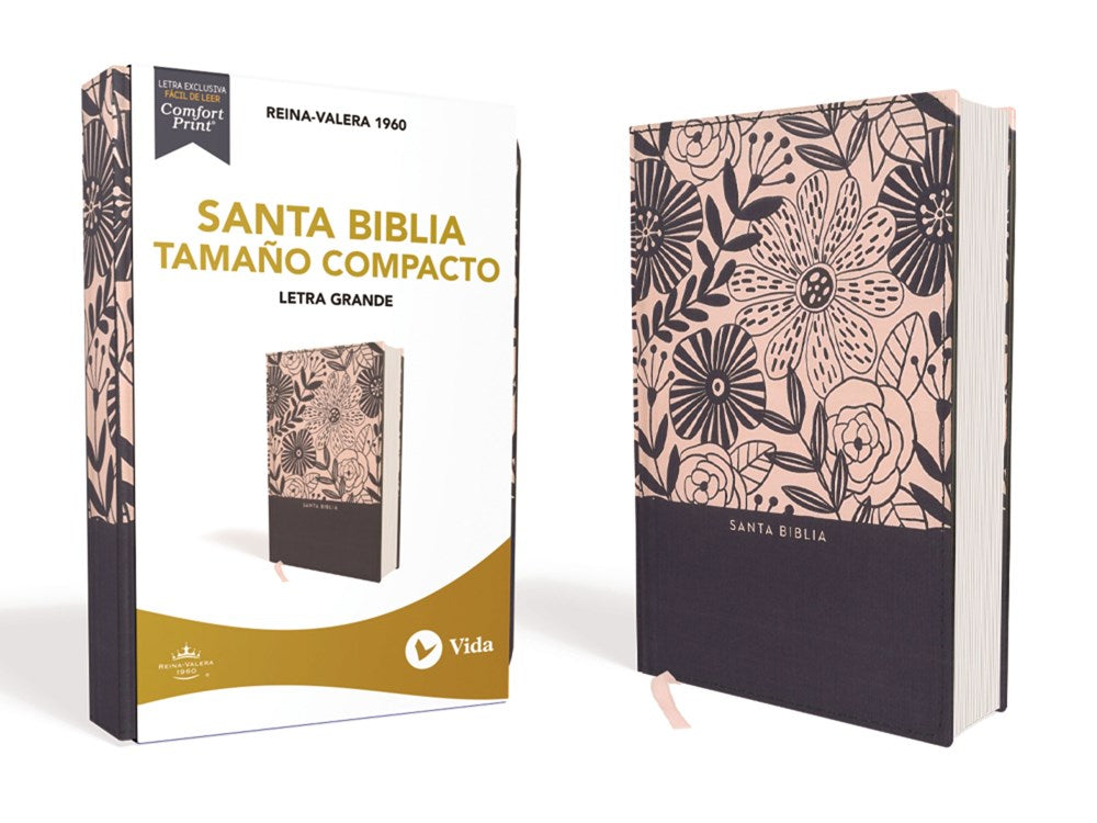 RVR 1960 Santa Biblia Compacta Letra Grande (10) TD Azul floral