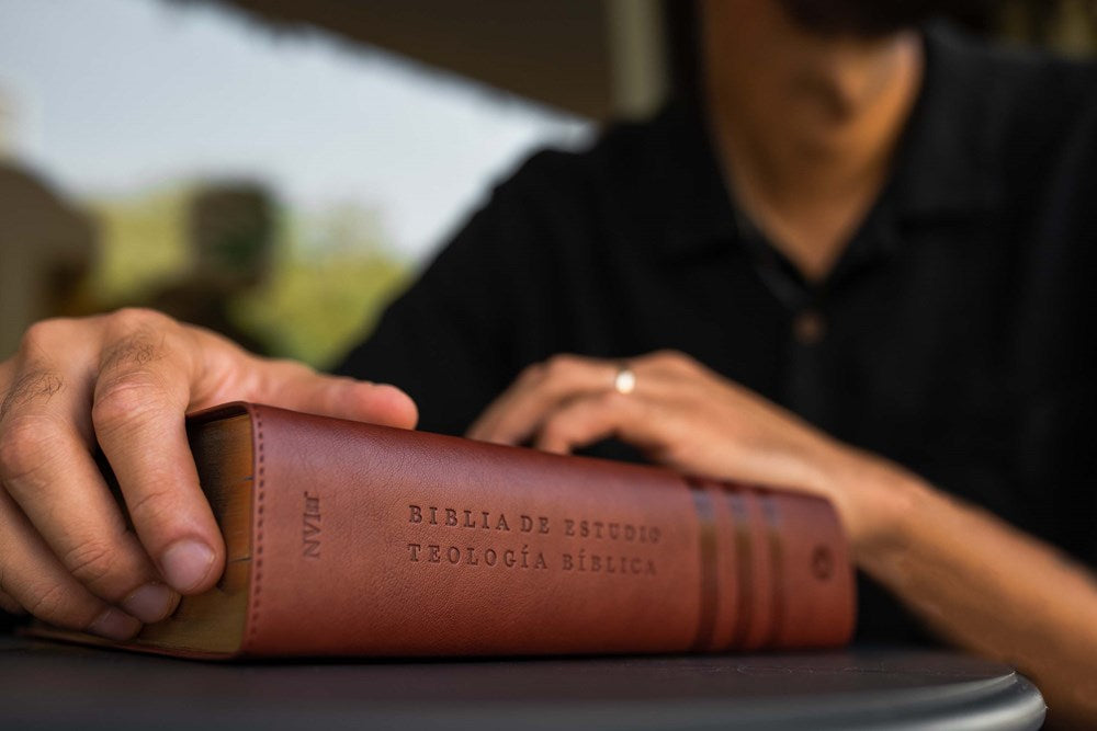 NVI Biblia de Estudio Teología Bíblica, Imitación Piel Café