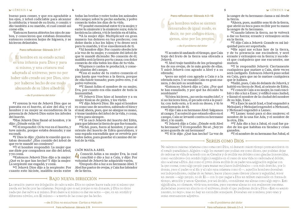 RVR Biblia Reflexiones de C. S. Lewis, Piel Fabricada, Café