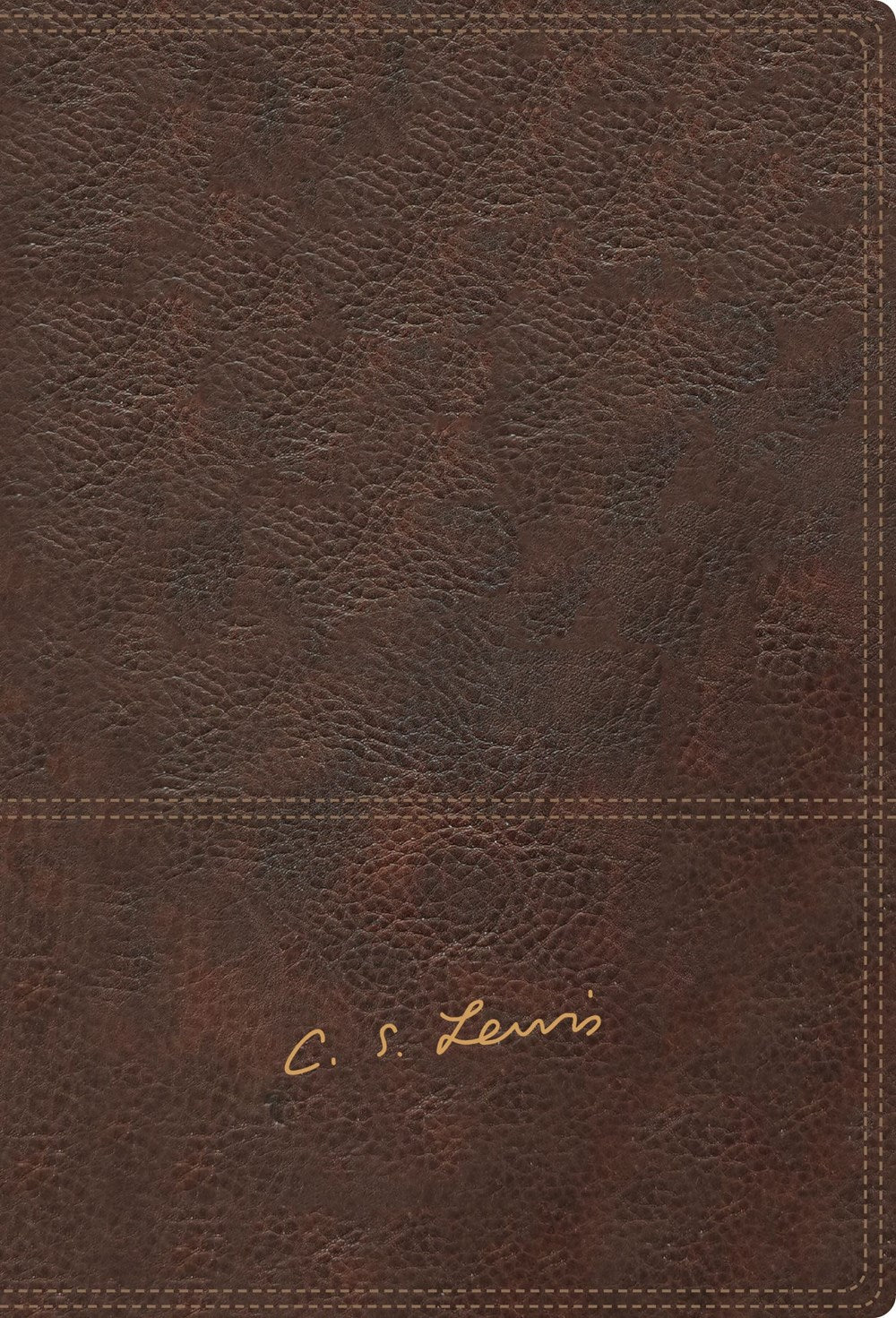 RVR Biblia Reflexiones de C. S. Lewis, Piel Fabricada, Café