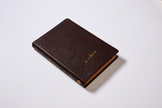 RVR Biblia Reflexiones de C. S. Lewis, Piel Fabricada, Café