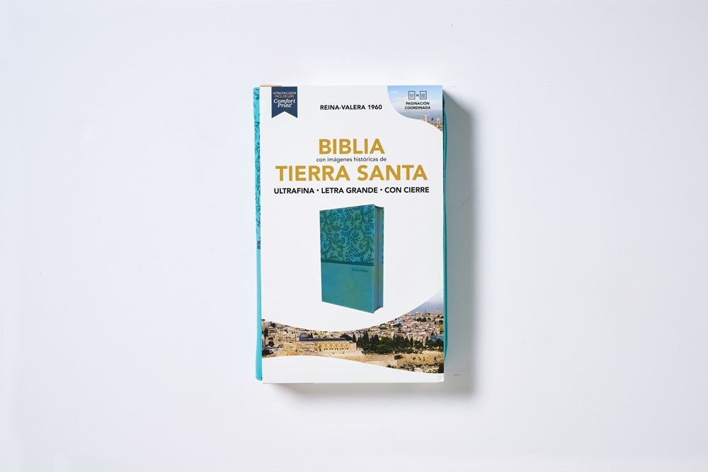 Biblia Reina-Valera 1960, Tierra Santa, Imitación Piel Turquesa con cierre