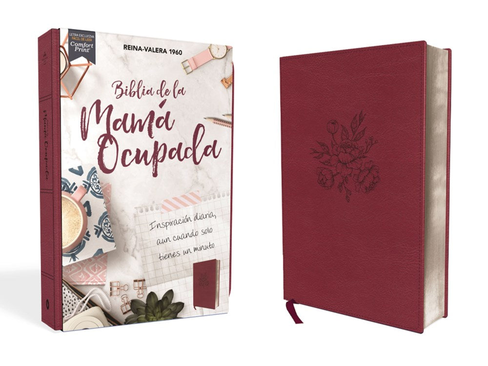 Reina Valera 1960 Biblia de la Mamá Ocupada, Piel italiana, Magenta
