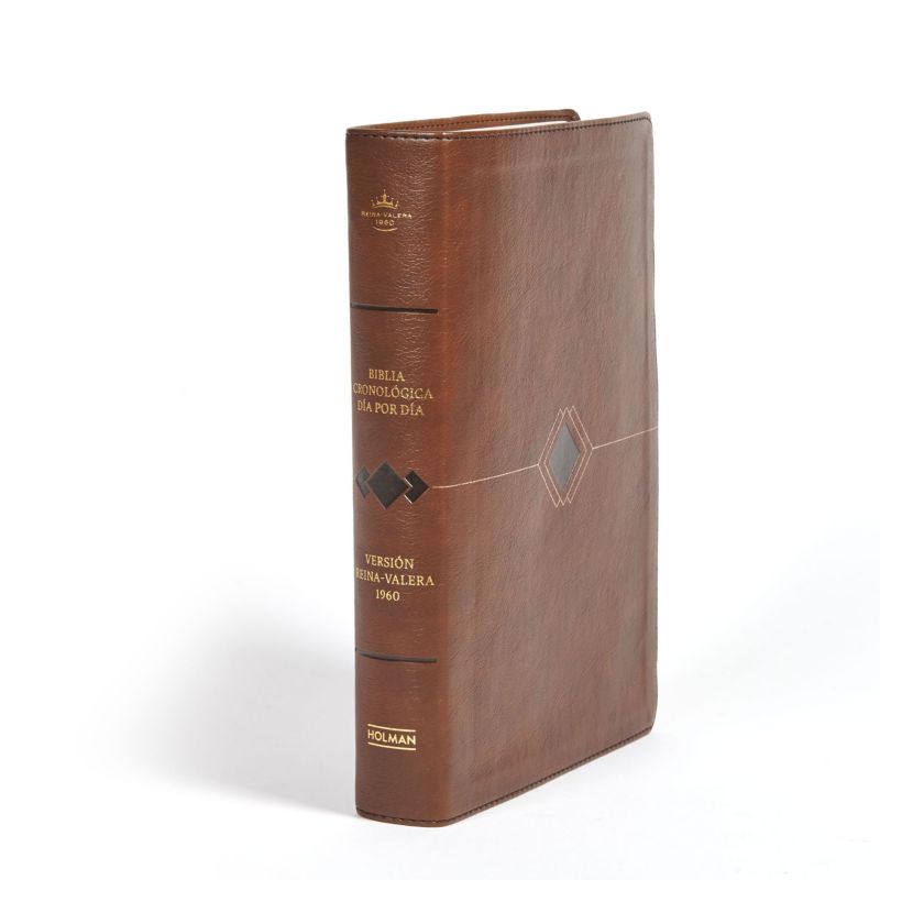 RVR 1960 Biblia cronológica, día por día, marrón símil piel