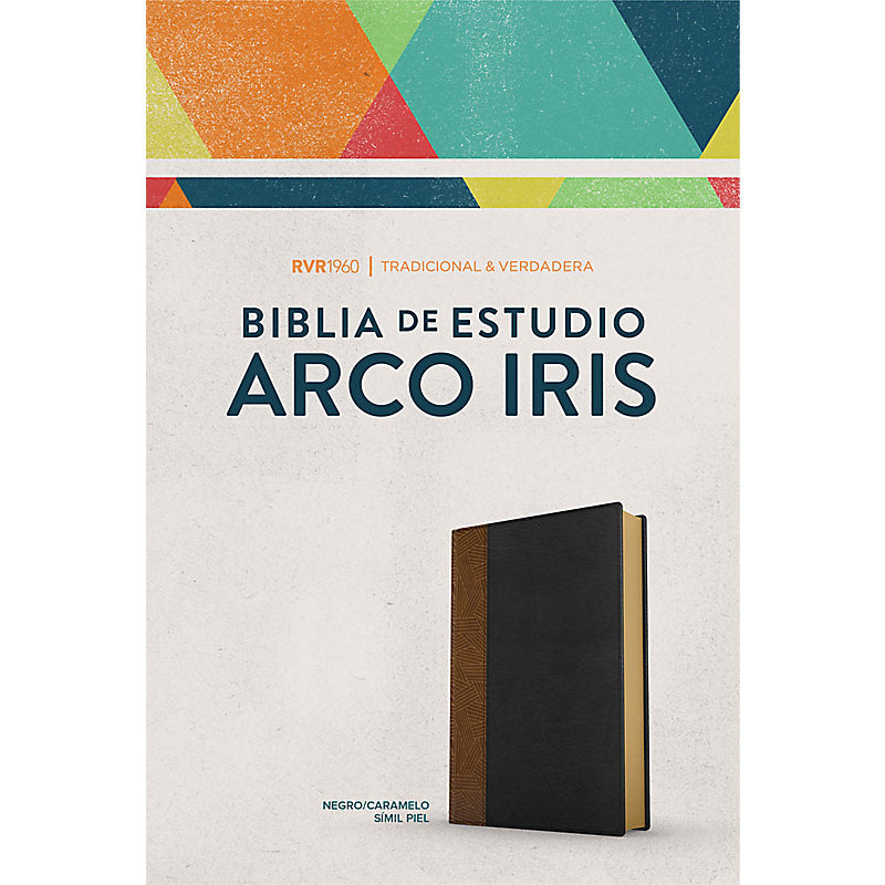 RVR 1960 Biblia de Estudio Arcoiris, tostado/negro símil piel