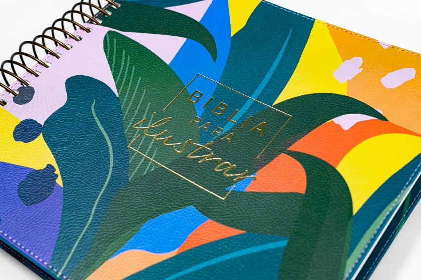 RVR 1960 Biblia para ilustrar, floral símil piel