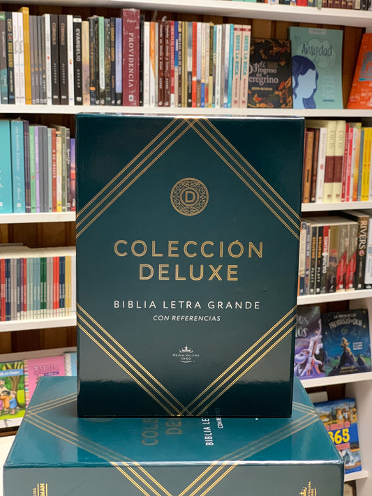 RVR 1960 Biblia Deluxe verde turquesa, piel genuina