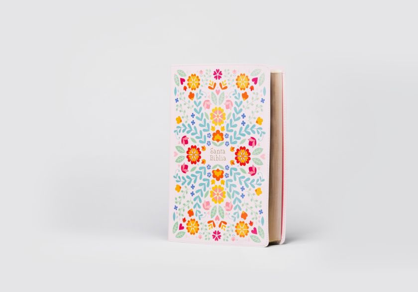 RVR 1960 Biblia letra supergigante edición 2023, floreada símil piel