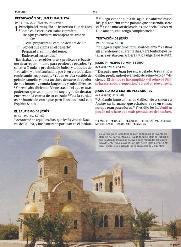RVR 1960 Biblia ilustrada de la Tierra Santa, café símil piel