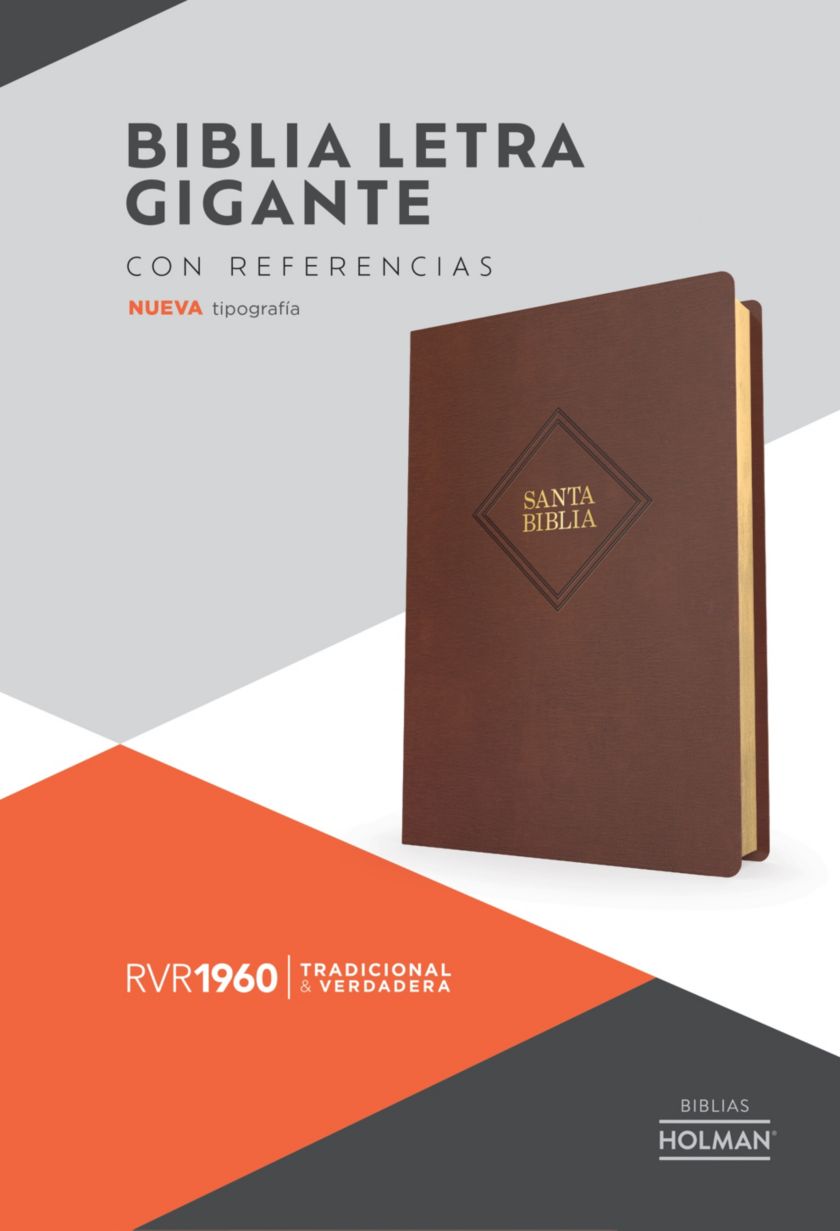 RVR 1960 Biblia letra gigante, café, piel fabricada (Edición 2023)