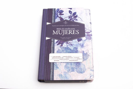 RVR 1960 Biblia de estudio para mujeres, azul floreado tela impresa con índice