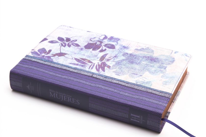 RVR 1960 Biblia de estudio para mujeres, azul floreado tela impresa con índice