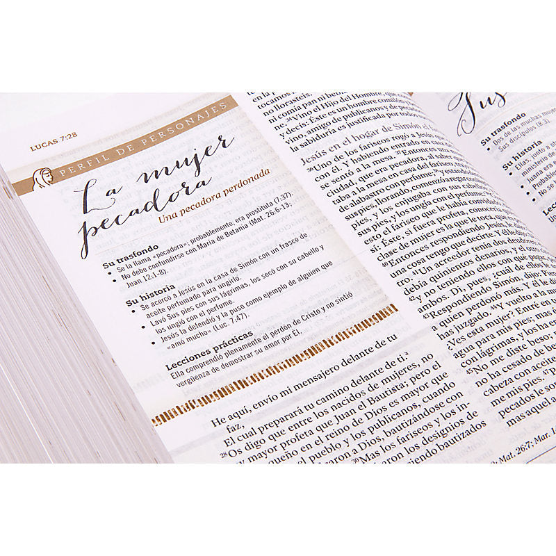 RVR 1960 Biblia de Estudio para Mujeres, café símil piel