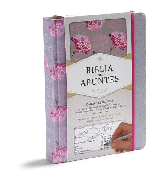 RVR 1960 Biblia de apuntes, gris y floreado tela impresa