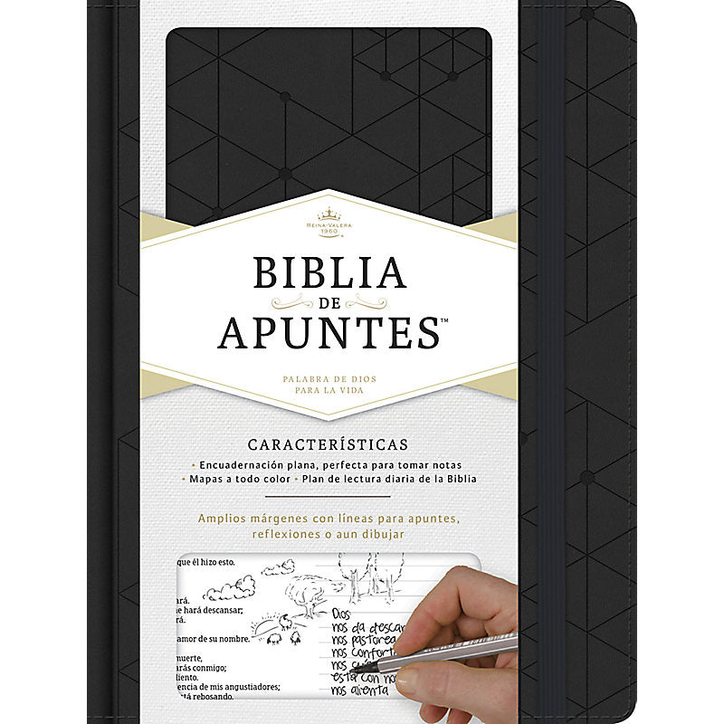 RVR 1960 Biblia de apuntes, negro símil piel