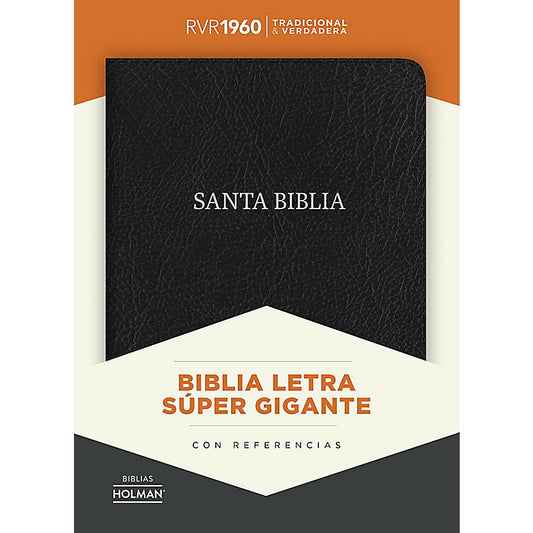 RVR 1960 Biblia Letra Súper Gigante negro, piel fabricada