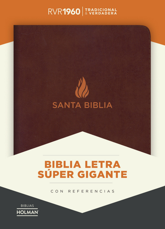 RVR 1960 Biblia Letra Súper Gigante marrón, piel fabricada