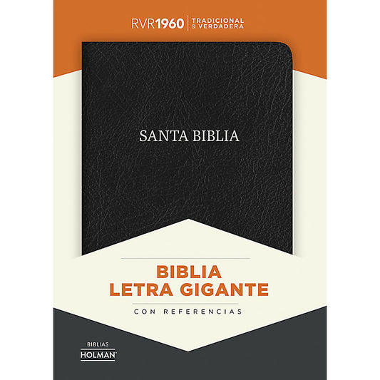 RVR 1960 Biblia Letra Gigante negro, piel fabricada