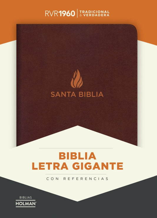 RVR 1960 Biblia Letra Gigante marrón, piel fabricada con índice