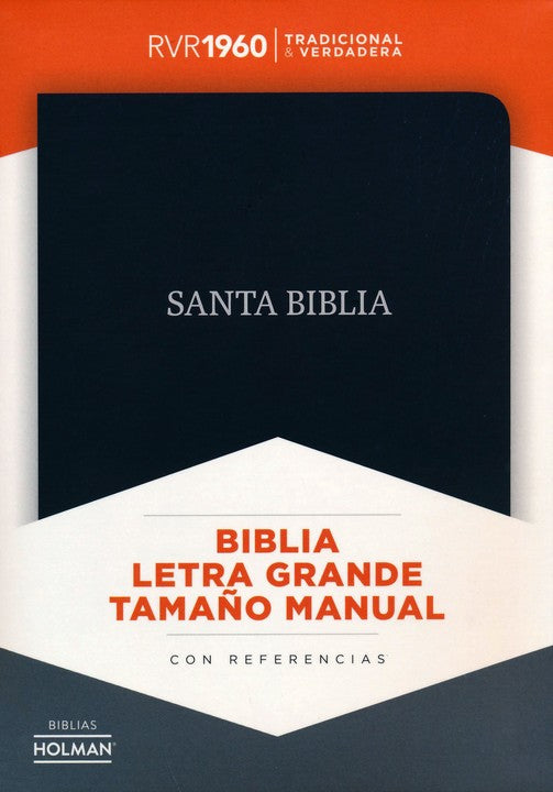 RVR 1960 Biblia Letra Grande Tamaño Manual Negro, símil piel
