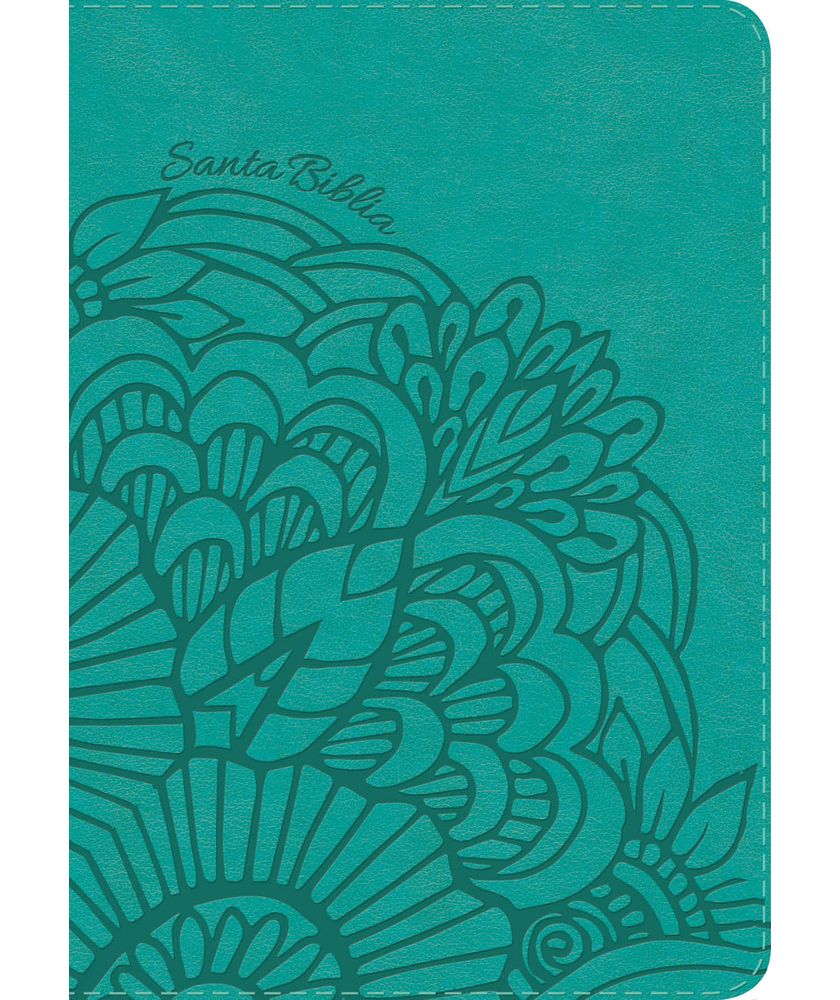 RVR 1960 Biblia Compacta Letra Grande aqua, símil piel