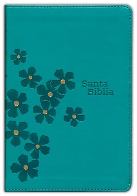 Biblia compacta NTV, letra gigante con Filament | SentiPiel, Turquesa floral