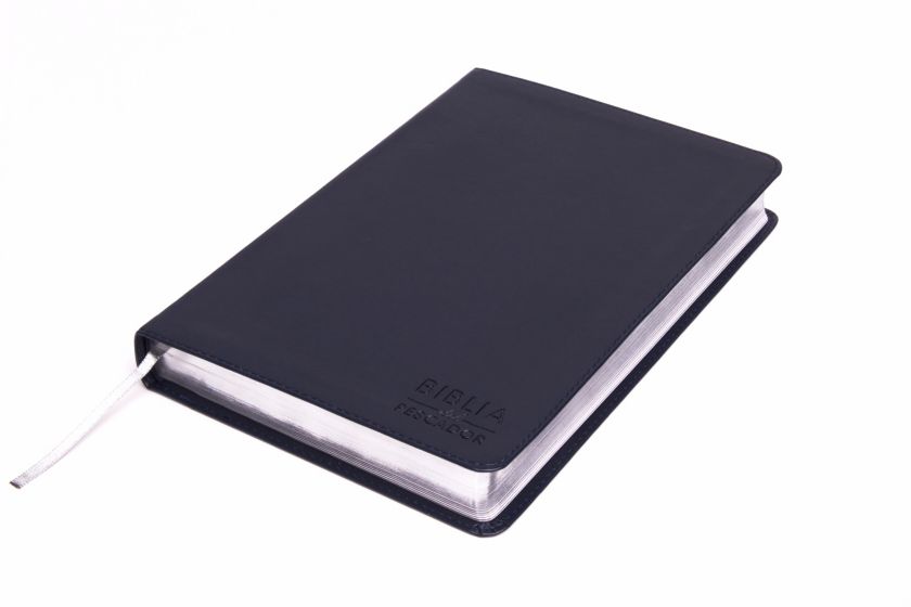 RVR 1960 Biblia del Pescador letra grande, azul símil piel