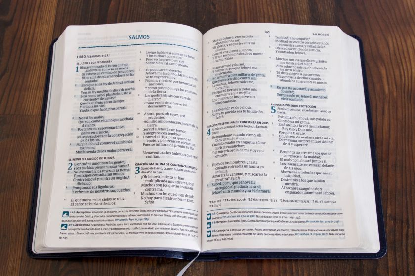 RVR 1960 Biblia del Pescador letra grande, azul símil piel