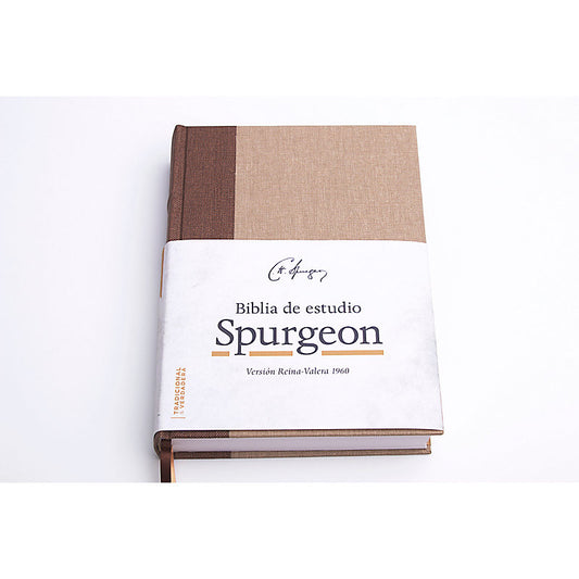 RVR 1960 Biblia de estudio Spurgeon, marrón claro, tela