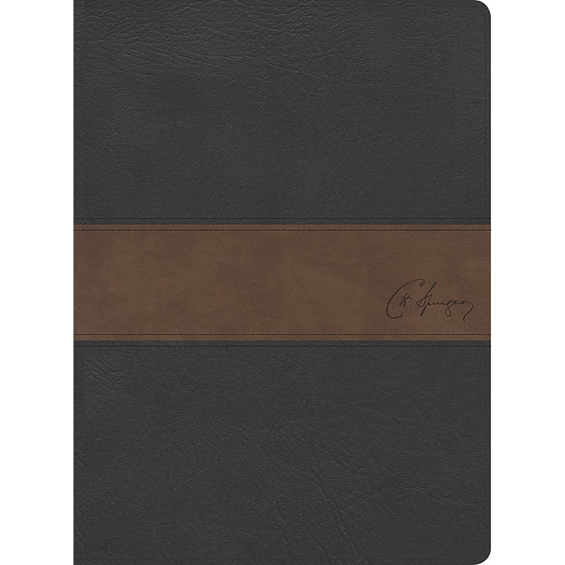 RVR 1960 Biblia de estudio Spurgeon, negro/marrón símil piel
