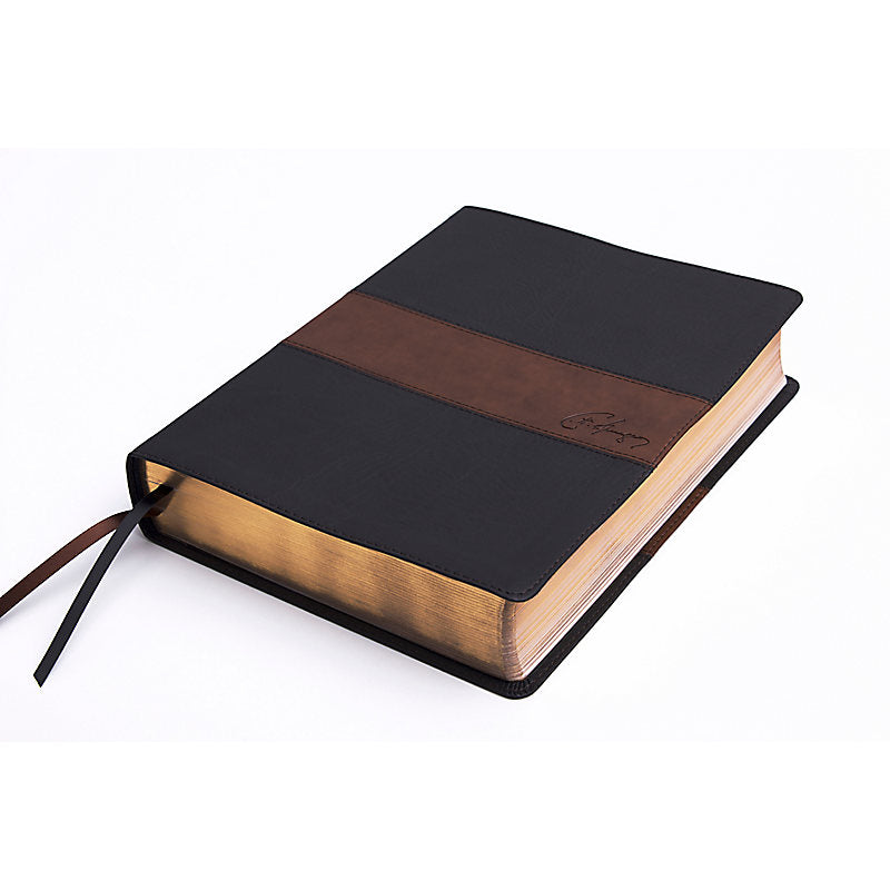 RVR 1960 Biblia de estudio Spurgeon, negro/marrón símil piel