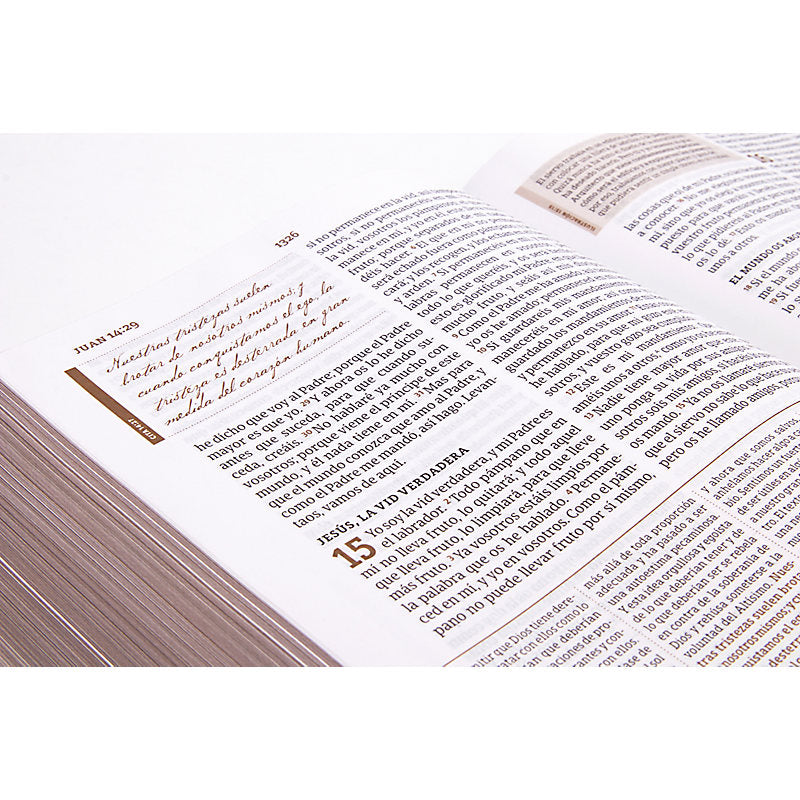 RVR 1960 Biblia de estudio Spurgeon, negro/marrón símil piel
