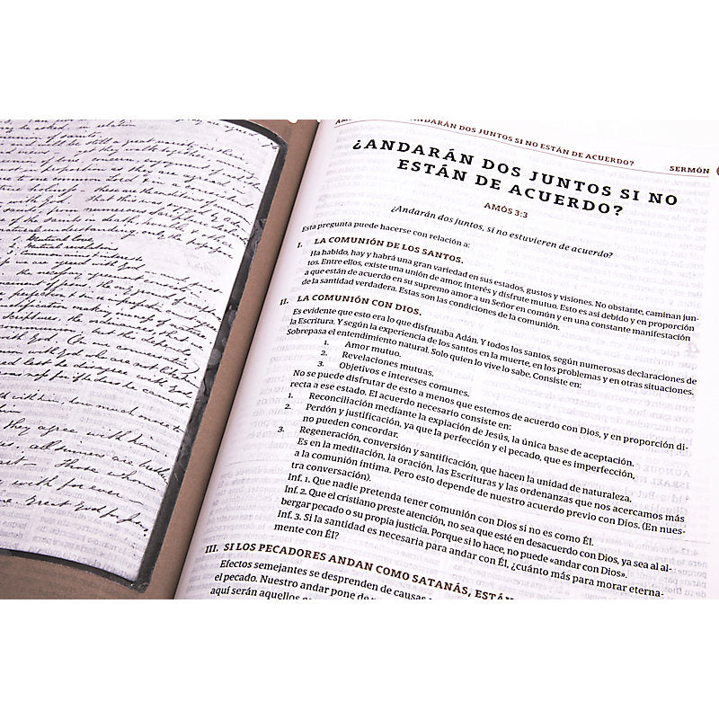 RVR 1960 Biblia de estudio Spurgeon, negro/marrón símil piel
