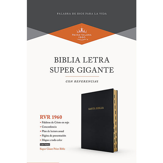 RVR 1960 Biblia letra súper gigante, negro imitación piel