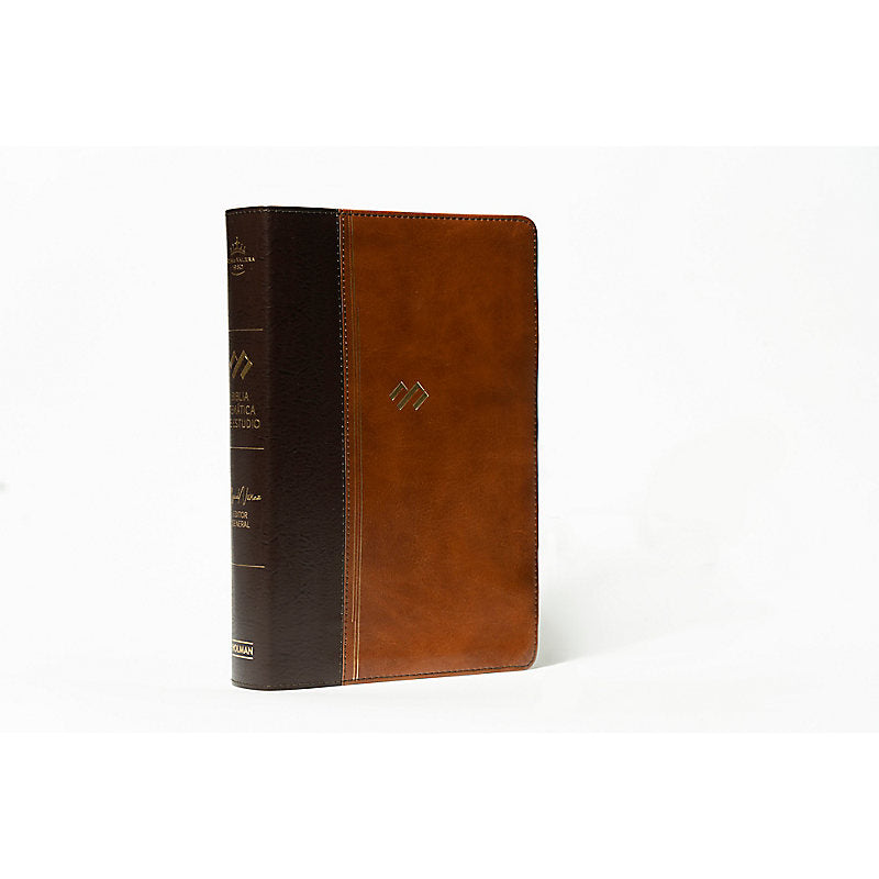 RVR 1960 Biblia temática de estudio, marrón oscuro/marrón piel fabricada