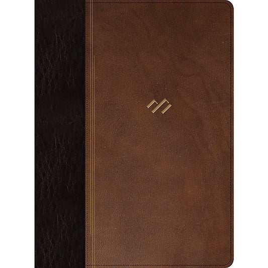 RVR 1960 Biblia temática de estudio, marrón oscuro/marrón piel fabricada con índice