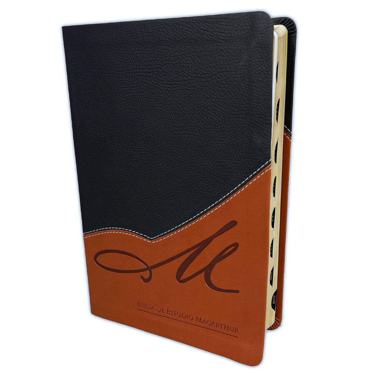 RVR 1960 Biblia de estudio Macarthur, duotono negro marrón