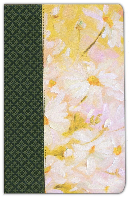 Biblia Reina Valera 1960 letra grande, Imitación Piel verde con flores, tamaño manual