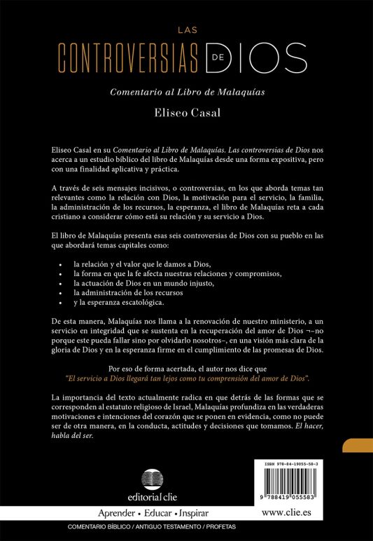 Las controversias de Dios: Comentario al Libro de Malaquías