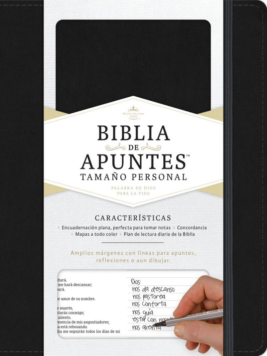 RVR 1960 Biblia de apuntes tamaño personal, negro tapa dura